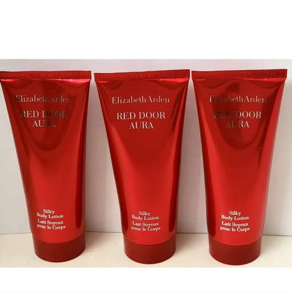 3 pk Elizabeth Arden RED DOOR AURA Luminous Silky Body Lotion 3.3 fl oz u/b - Picture 2 of 4